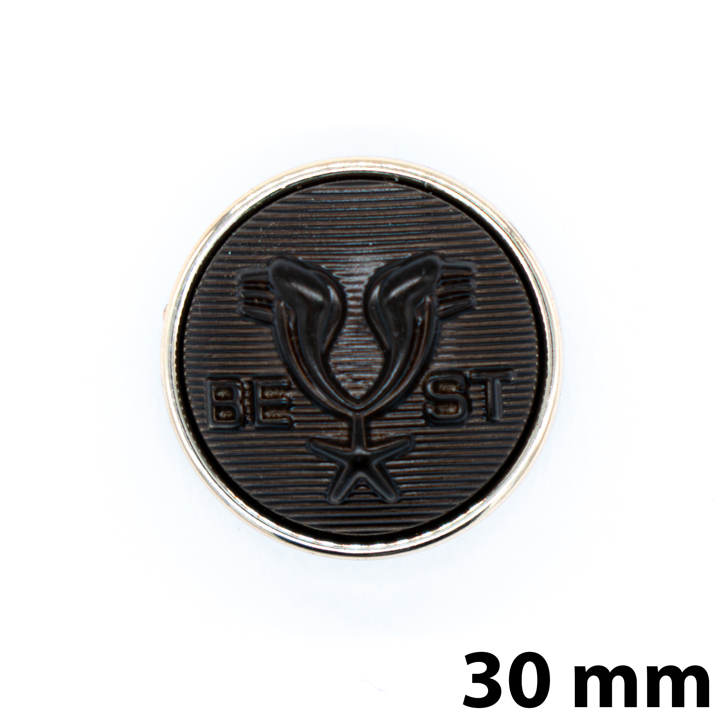 Heritage Crest Button Chocolate/Gold