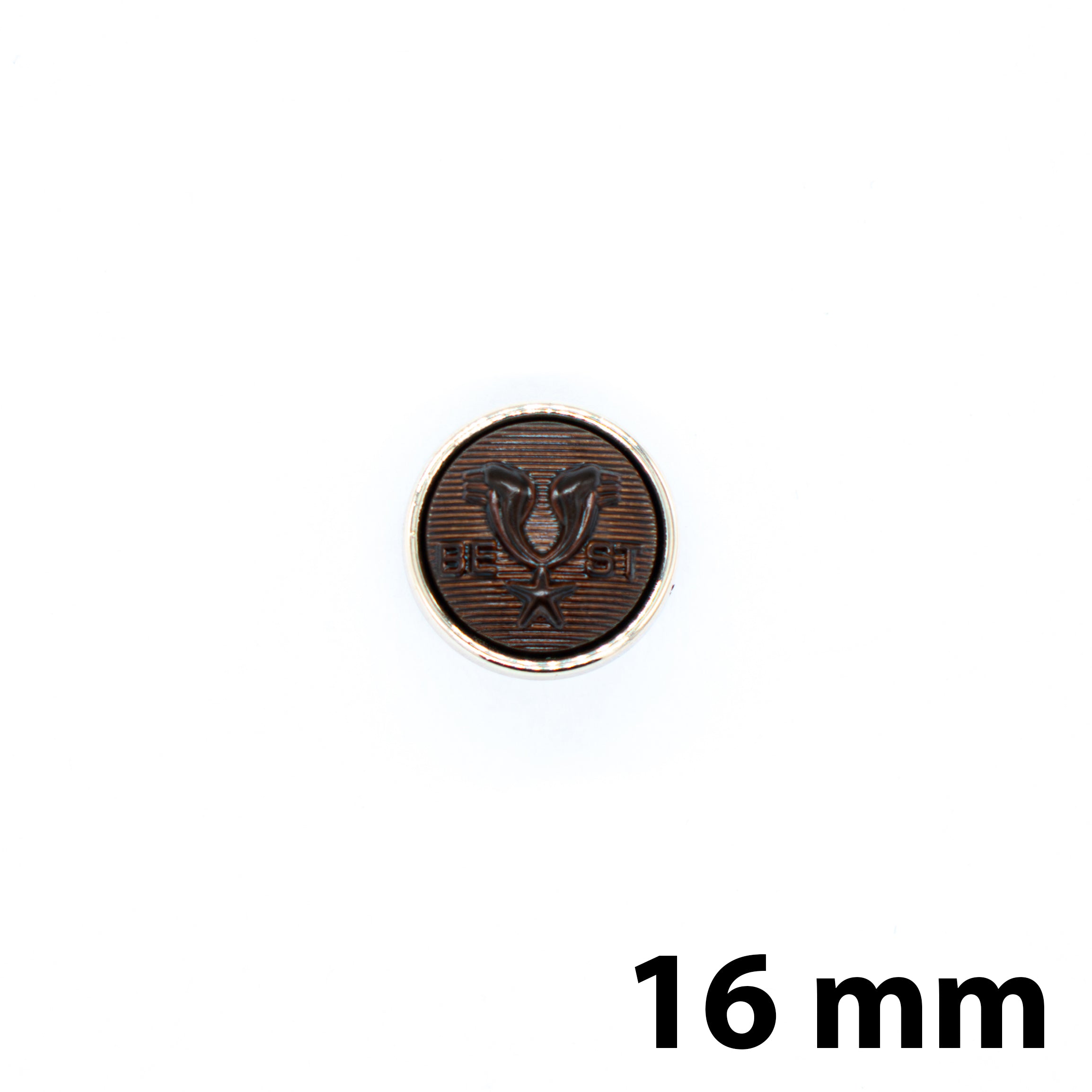 Heritage Crest Button Coffee/Gold