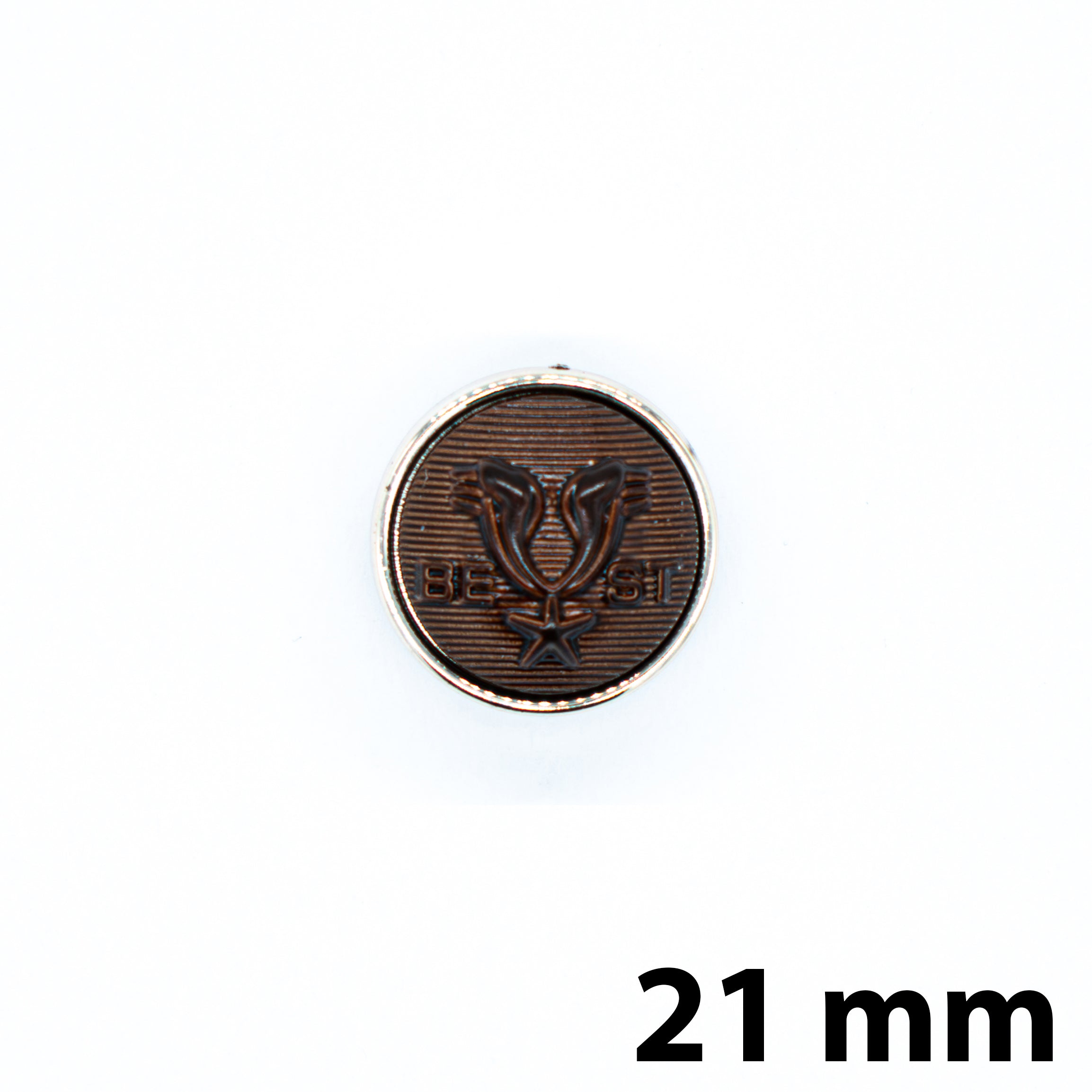 Heritage Crest Button Coffee/Gold