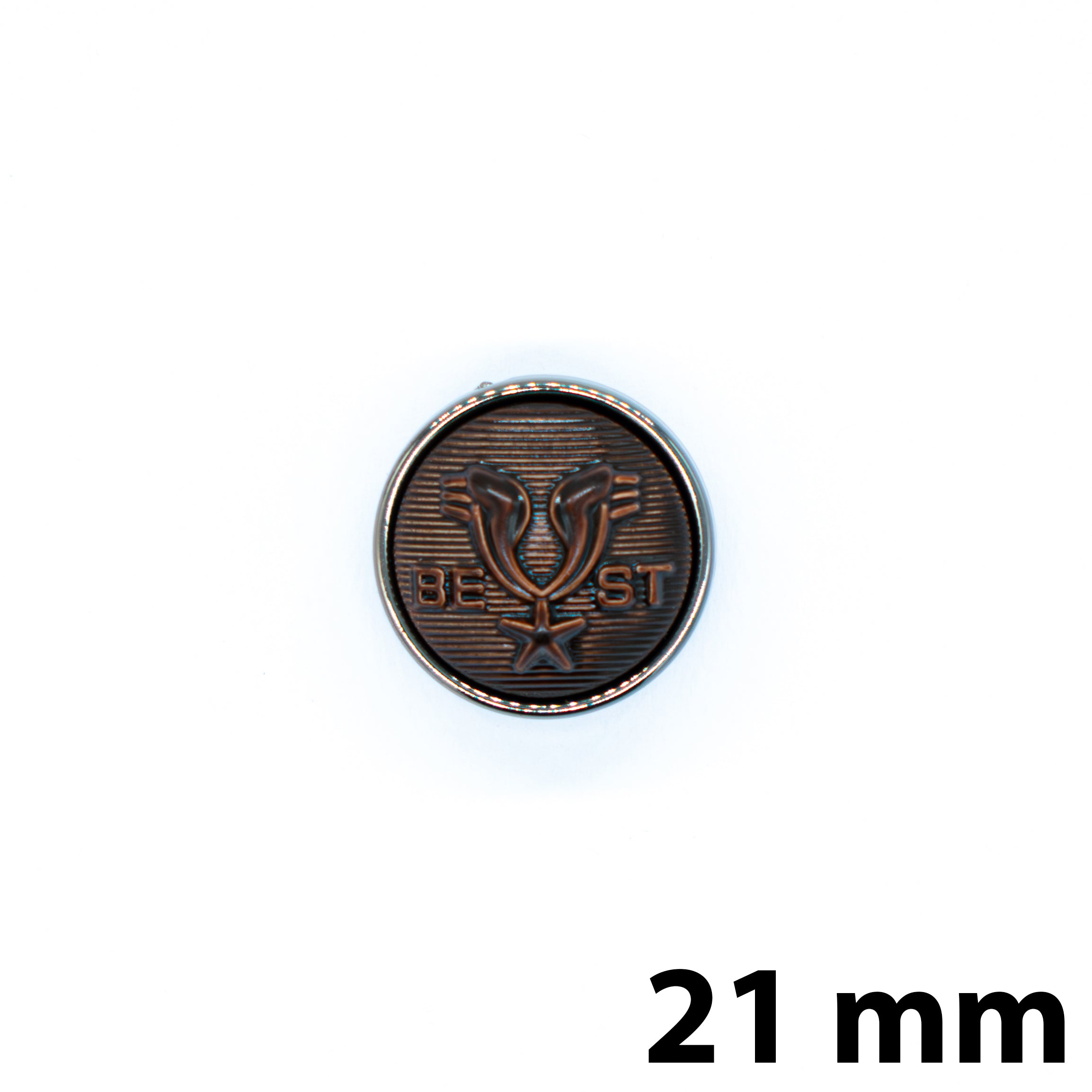 Vintage Eagle Button Coffee/Silver