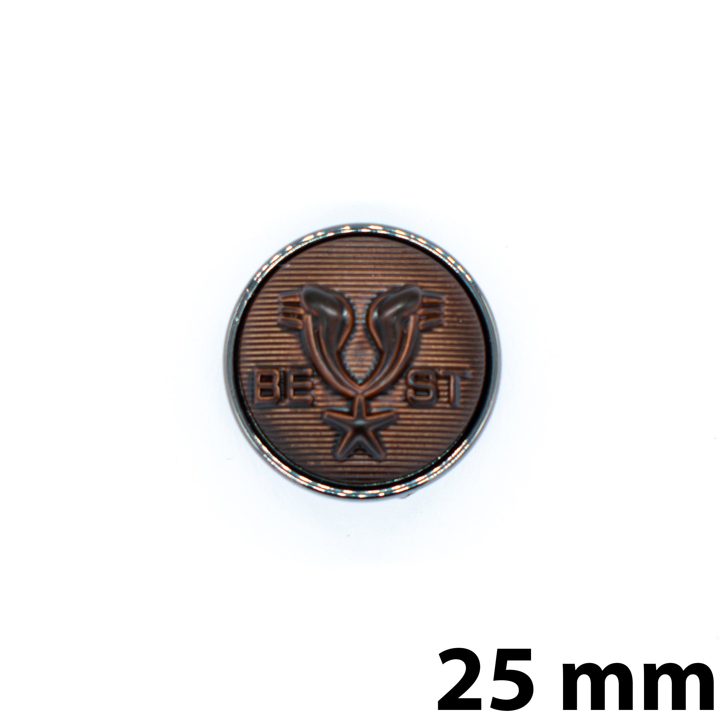 Vintage Eagle Button Coffee/Silver
