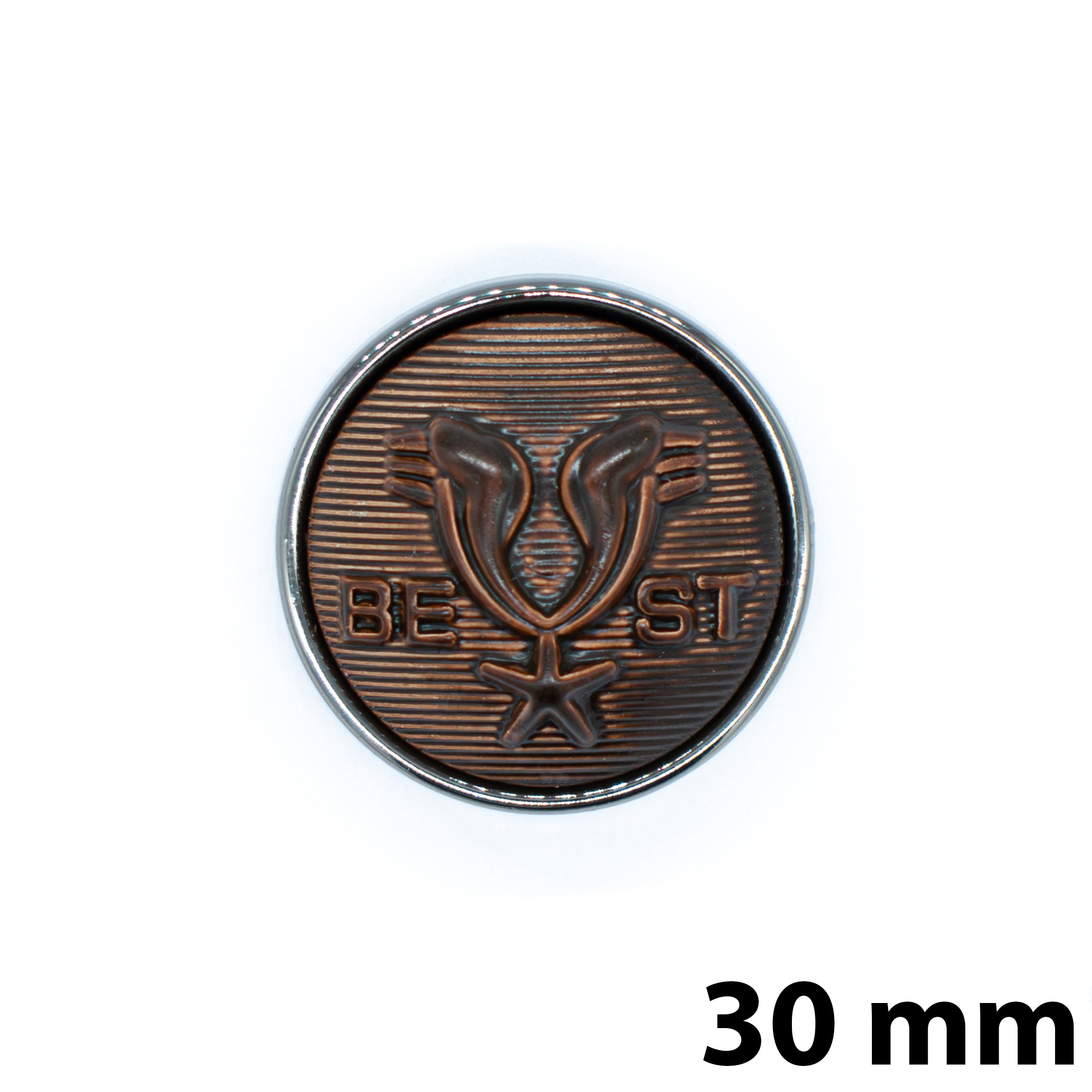 Vintage Eagle Button Coffee/Silver