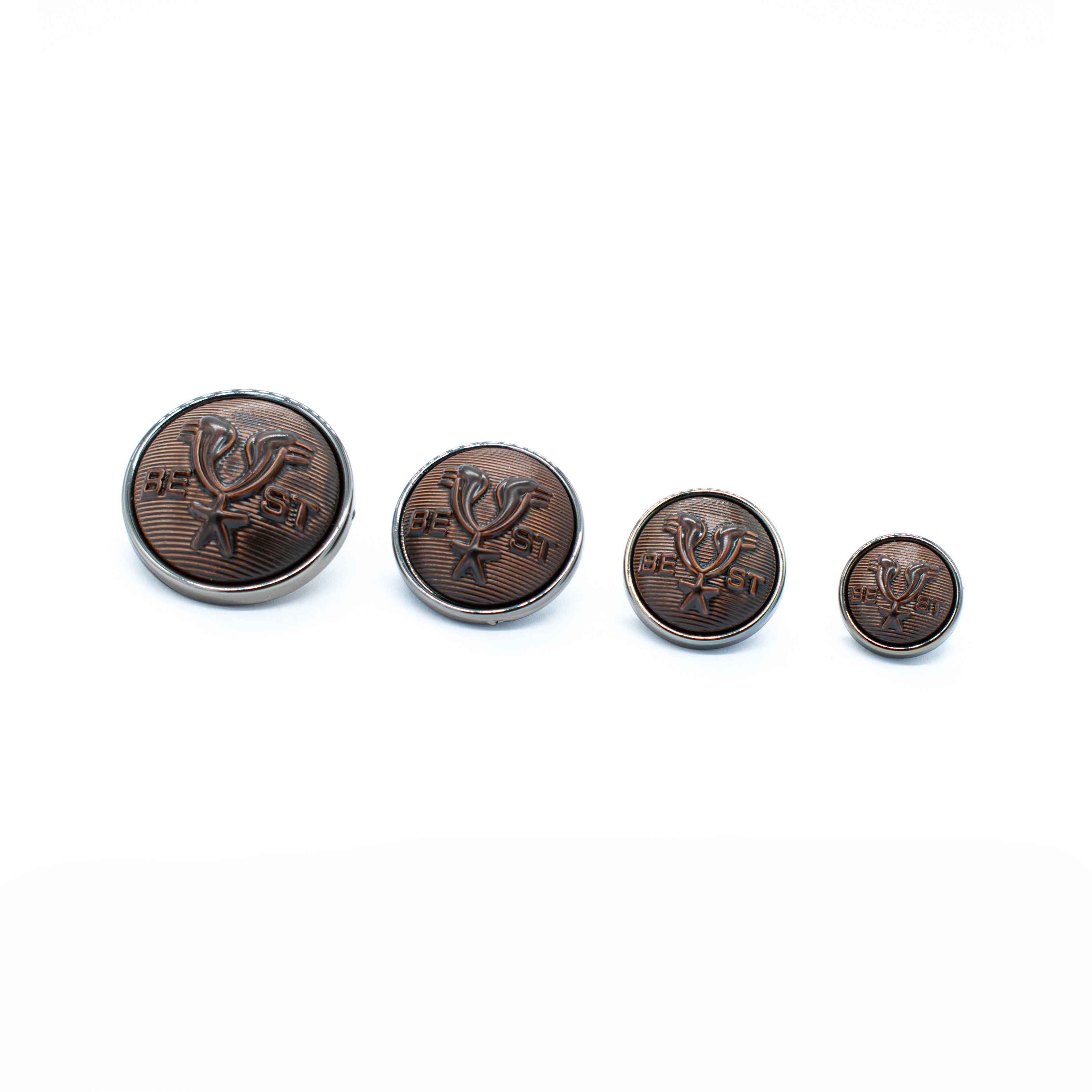 Vintage Eagle Button Coffee/Silver