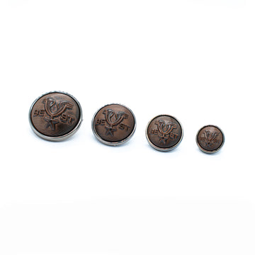 Vintage Eagle Button Coffee/Silver