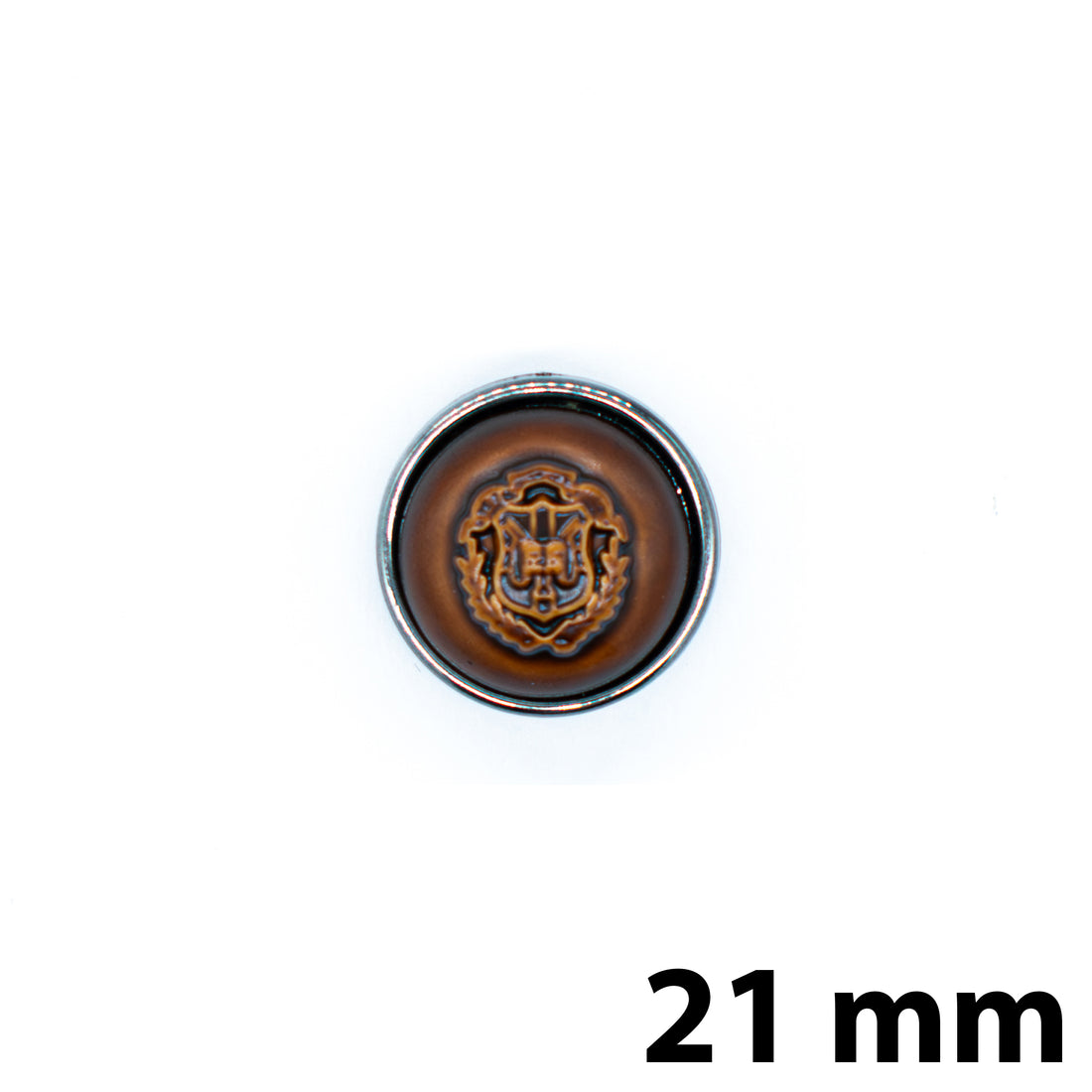 Heritage Crest Button Brown