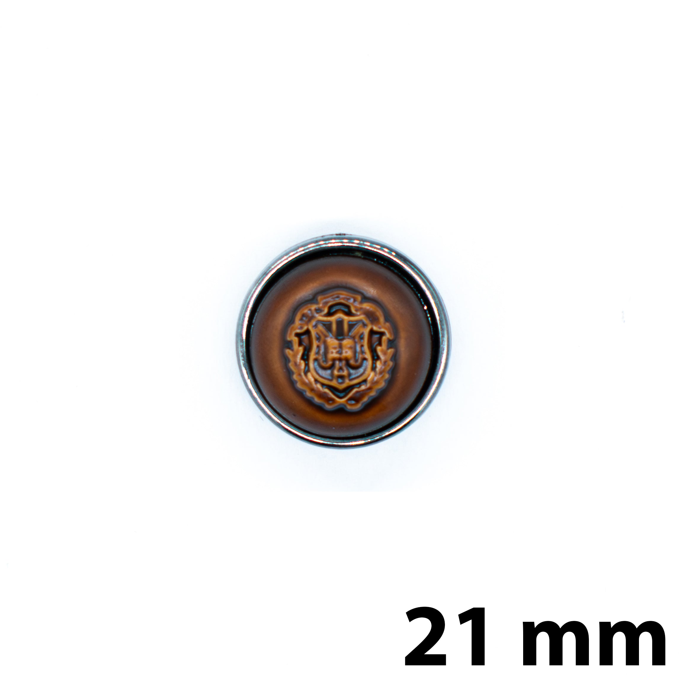 Heritage Crest Button Brown