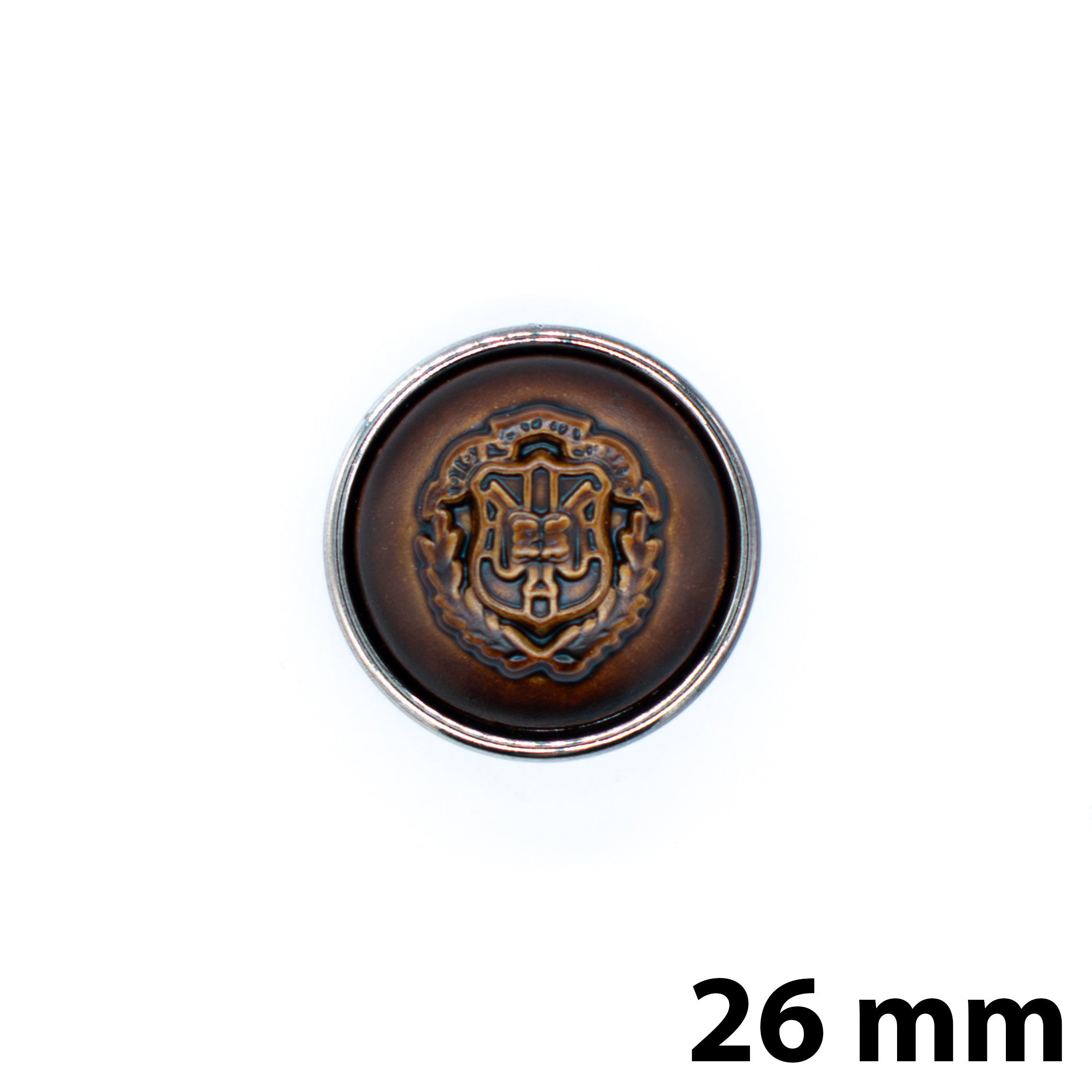 Heritage Crest Button Brown