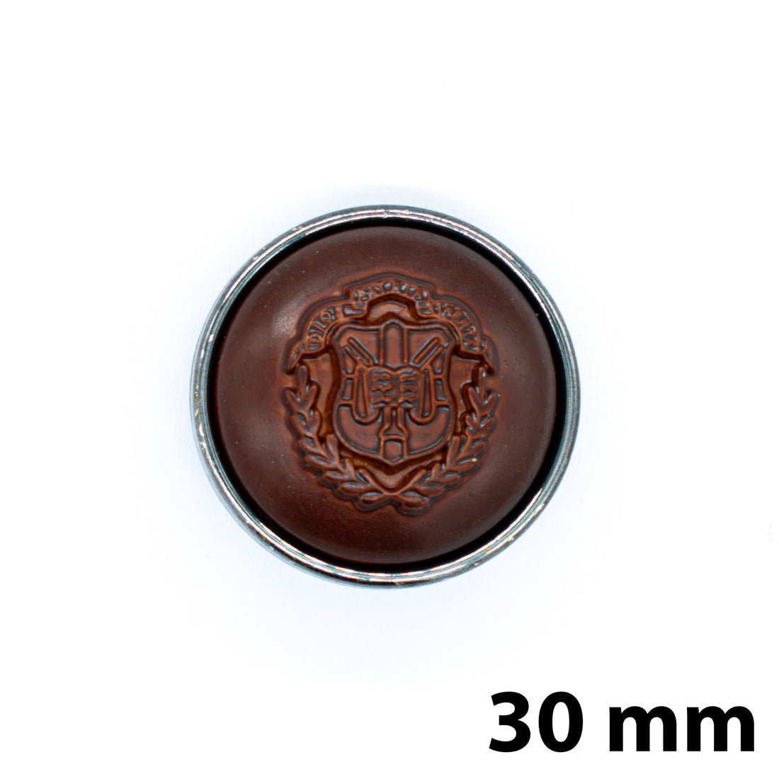 Heritage Crest Button Chestnut Brown