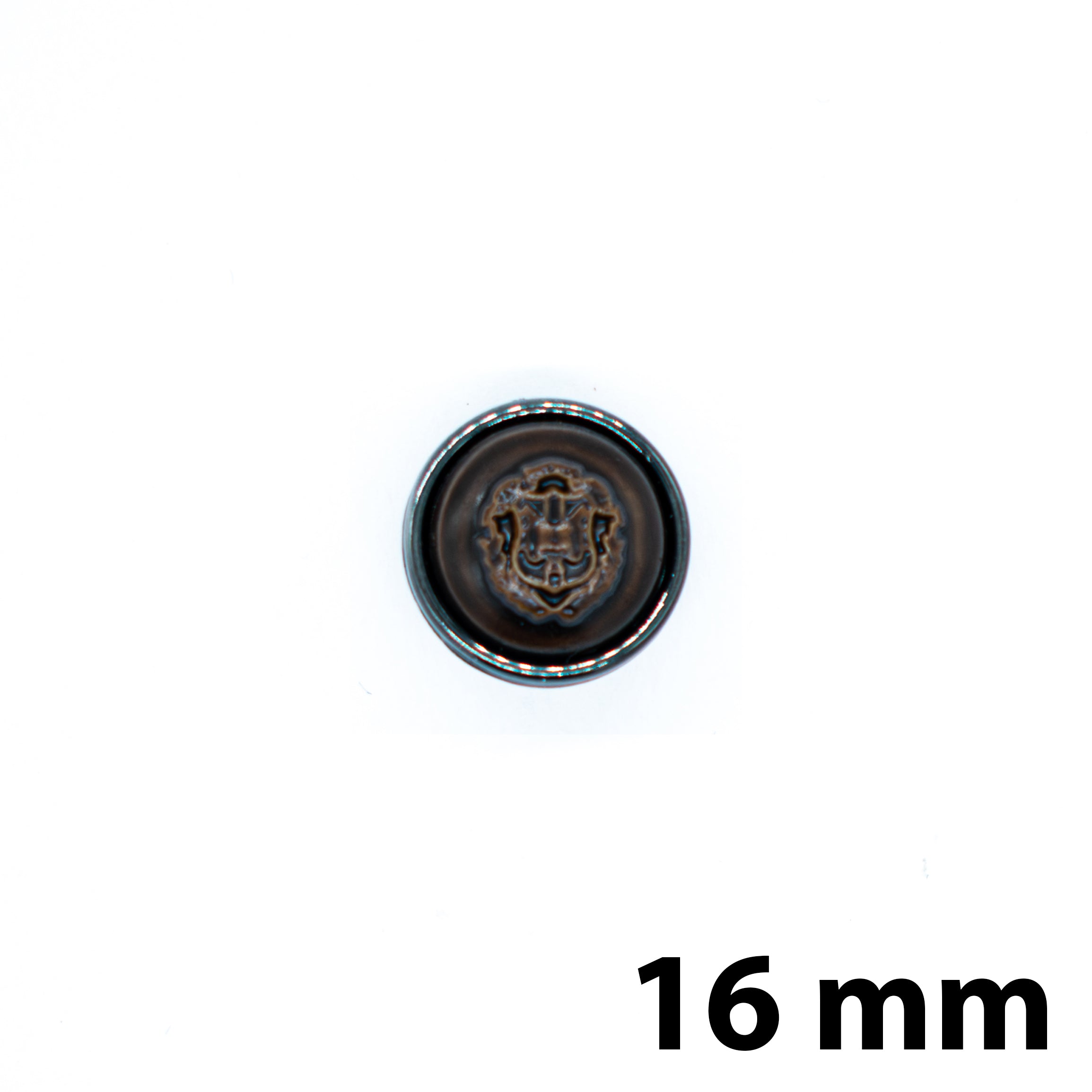 Heritage Crest Button Dark Brown