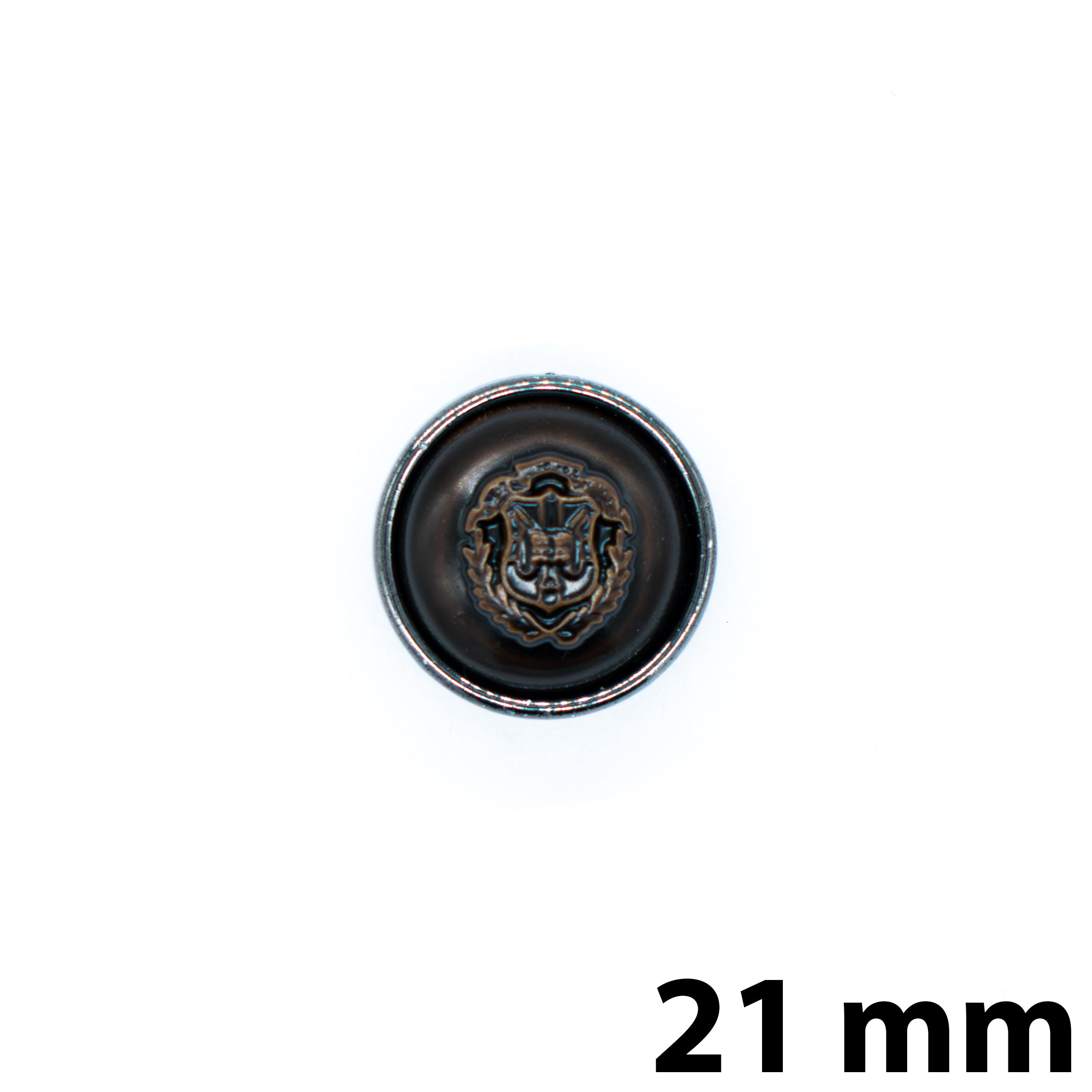 Heritage Crest Button Dark Brown