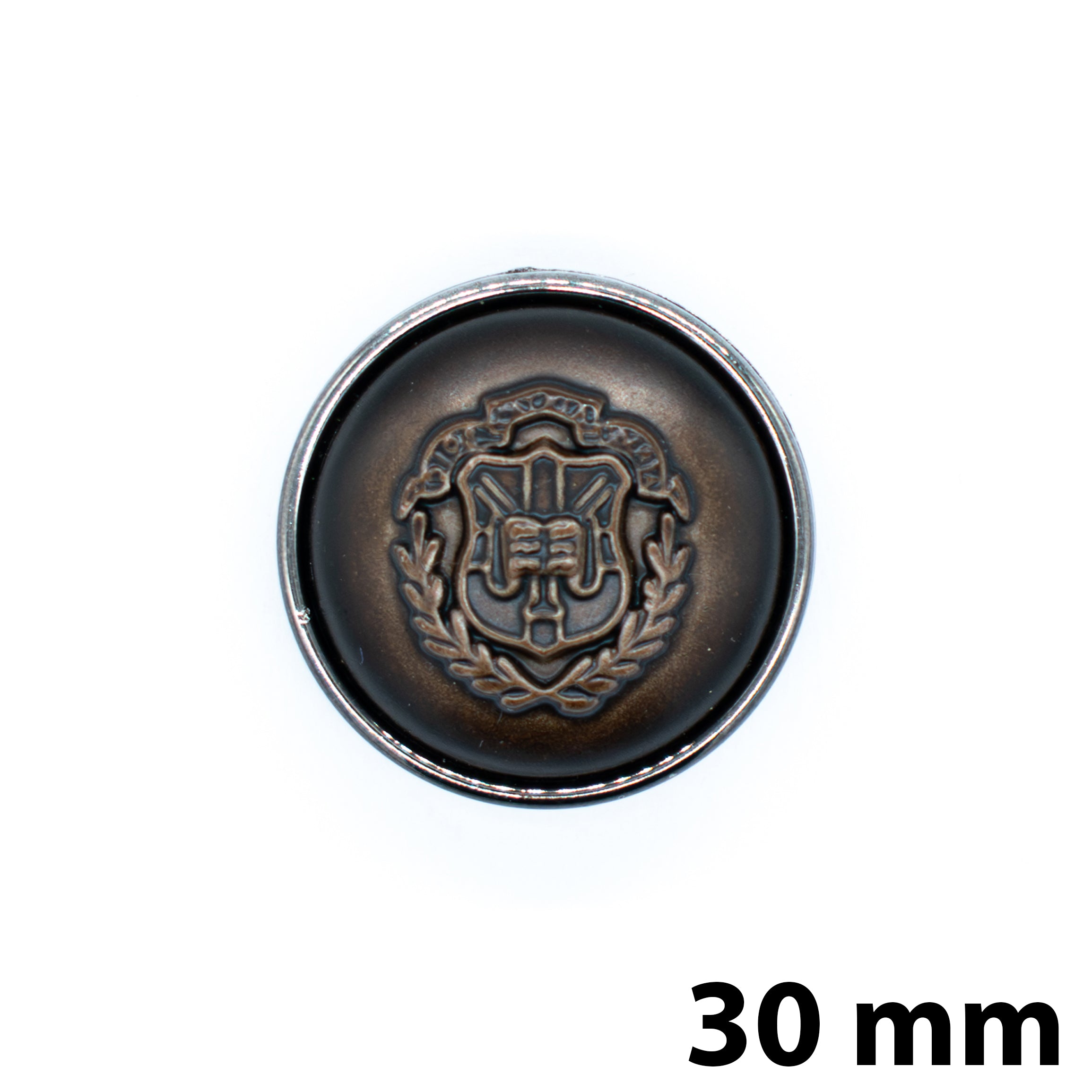 Heritage Crest Button Dark Brown