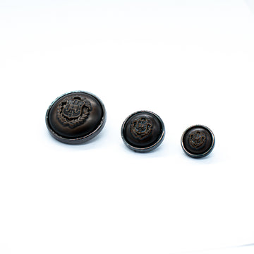 Heritage Crest Button Dark Brown