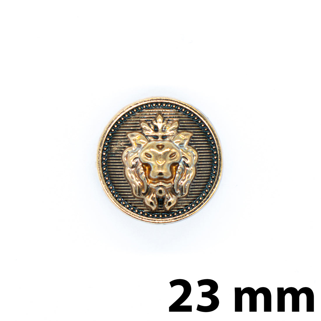 Lion Head Button Dark Gold