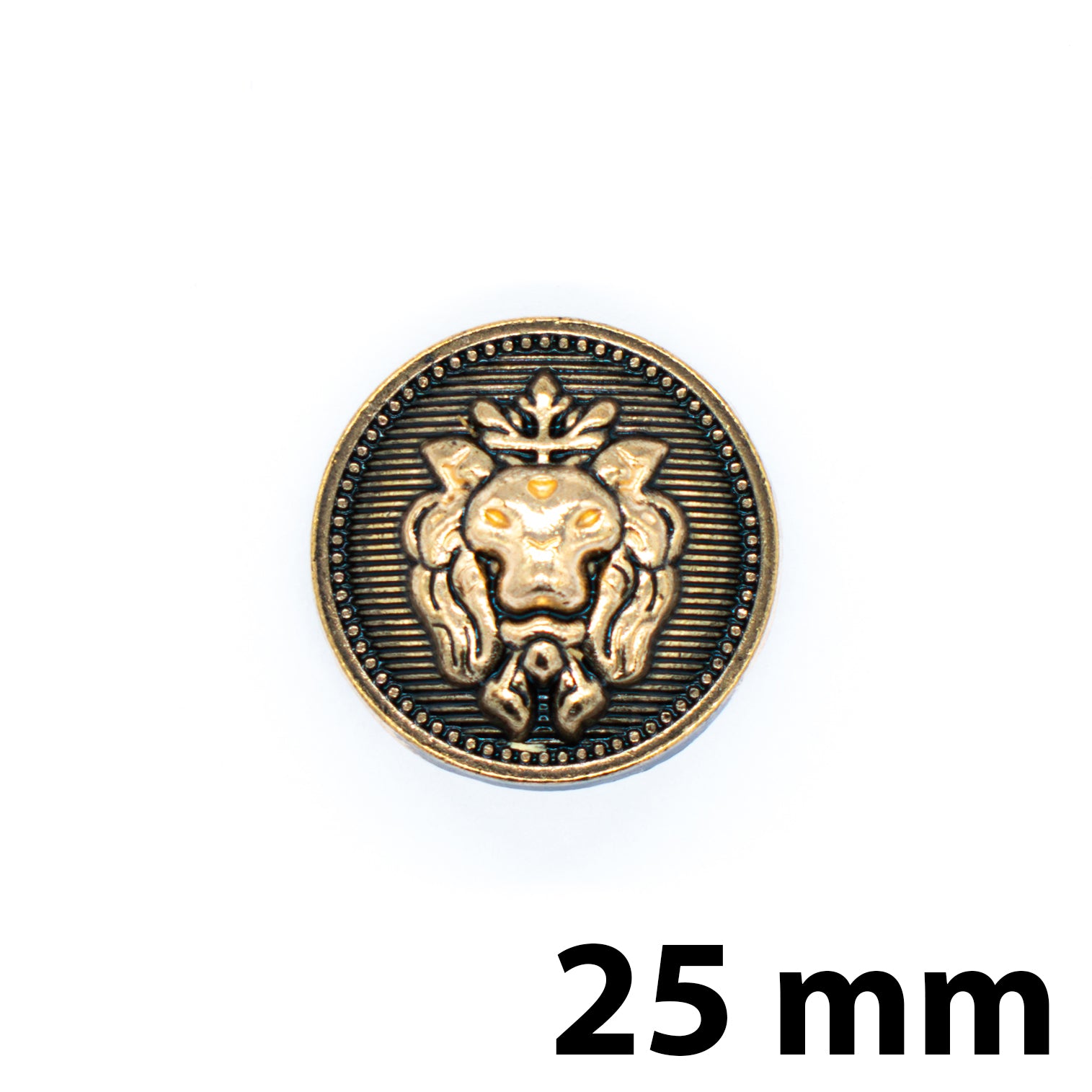 Lion Head Button Dark Gold