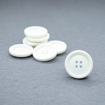 Classic Rim Button Off-White 2.6cm