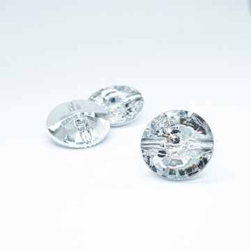 Diamond Cut Button 3.5cm Clear