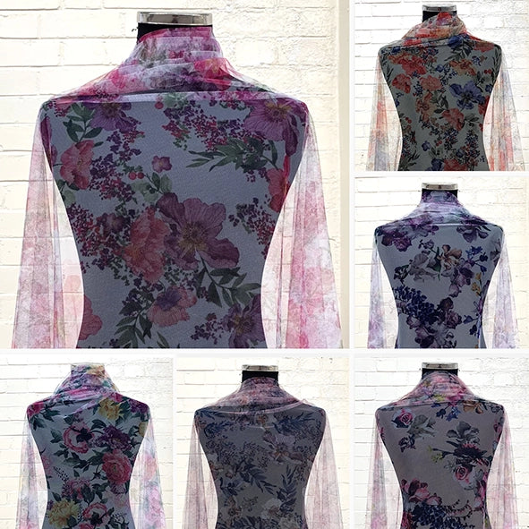 Digital Printed Fine Soft English Tulle - The Devon Collection