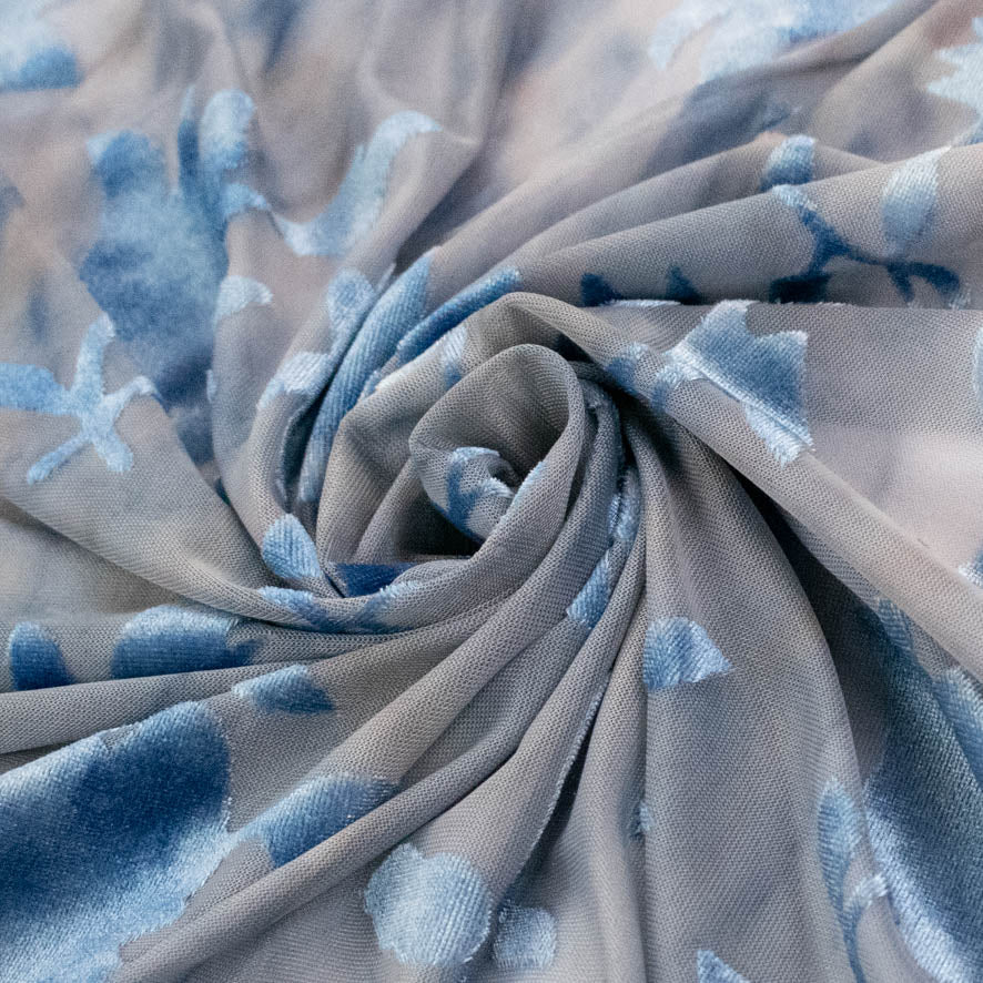 Devore Burnout Floral Stretch Mesh