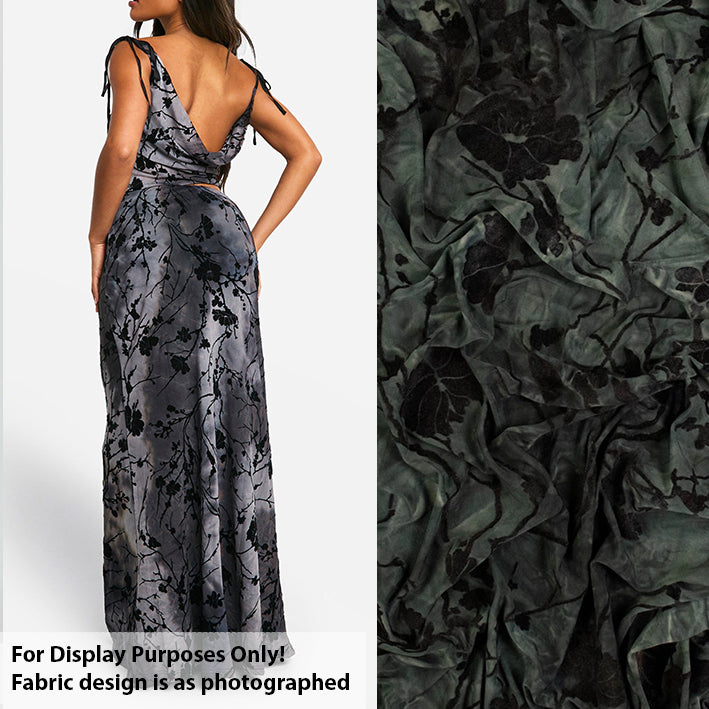 Devore Burnout Floral Stretch Mesh