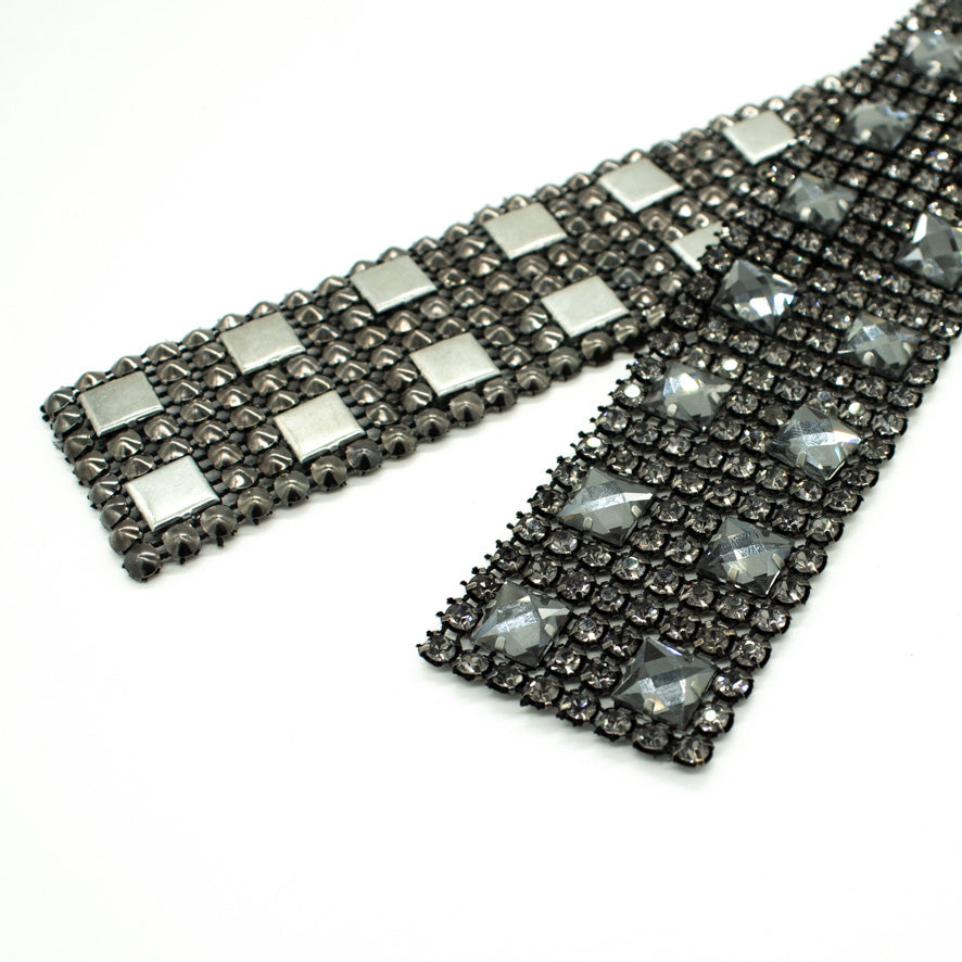 Lurex Diamonte Trim Crystal Rhinestone Ribbon 4CM