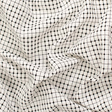 Dobby Cotton Blend Black & White Woven Checks