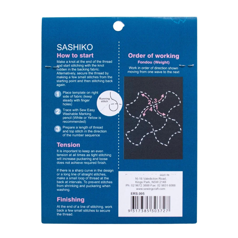 Sew Easy Japanese Sashiko Template Stencil