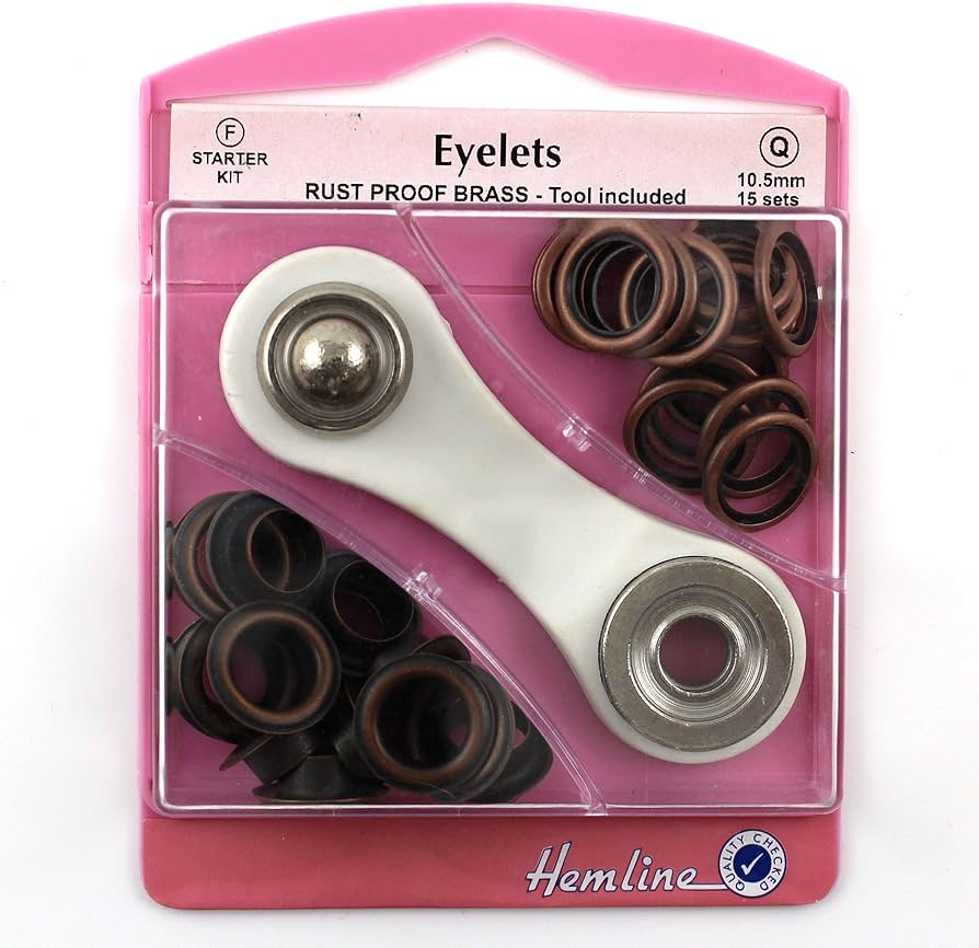 Hemline Eyelets Starter Kit Bronze-10.5mm-15 Pieces