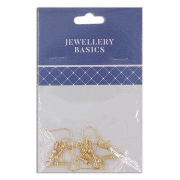 Earring Shepherd Hooks 20mm Gold 10Pcs