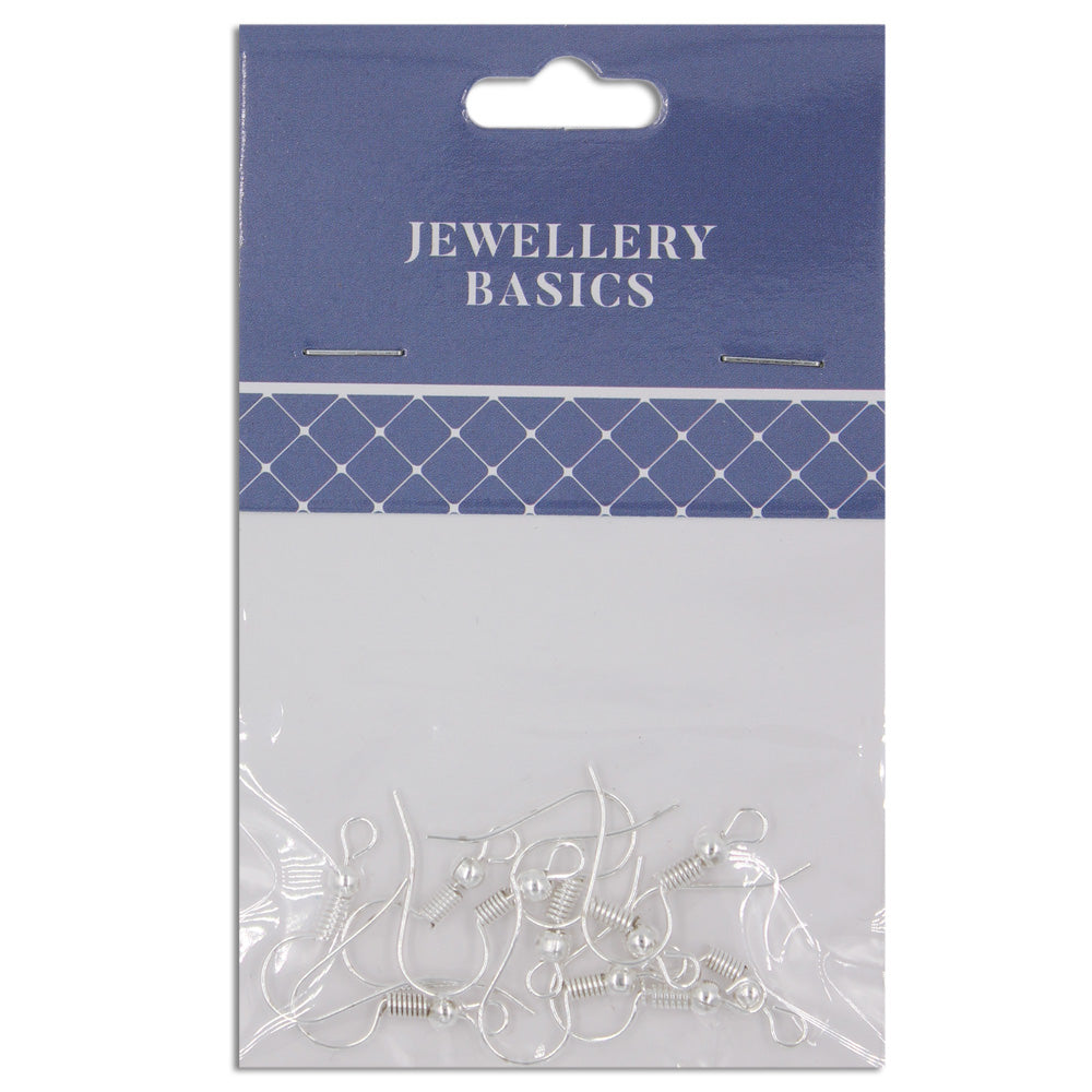 Earring Shepherd Hooks 20mm Silver 10Pcs