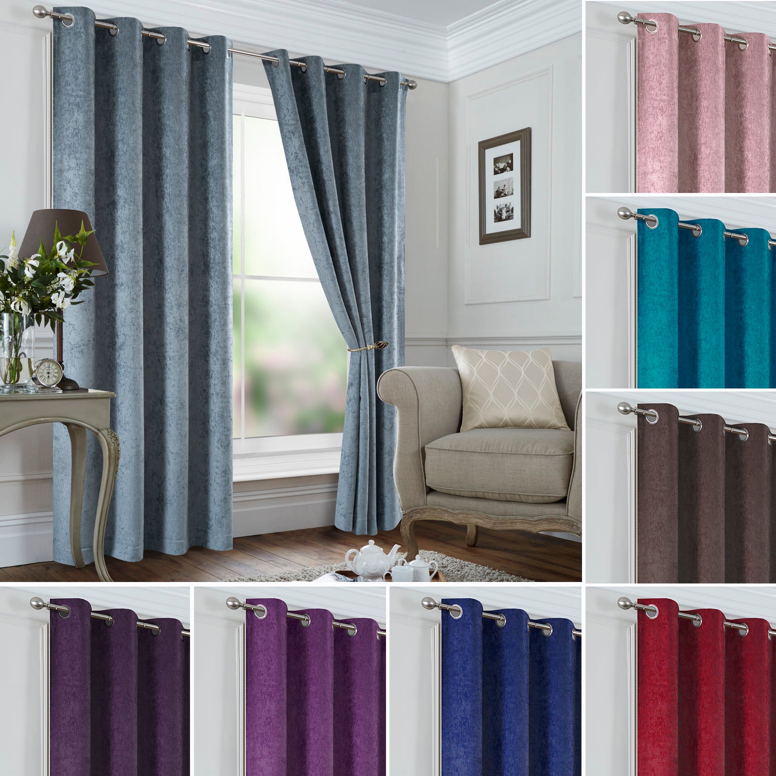 Elysian Chenille Eyelet Curtain