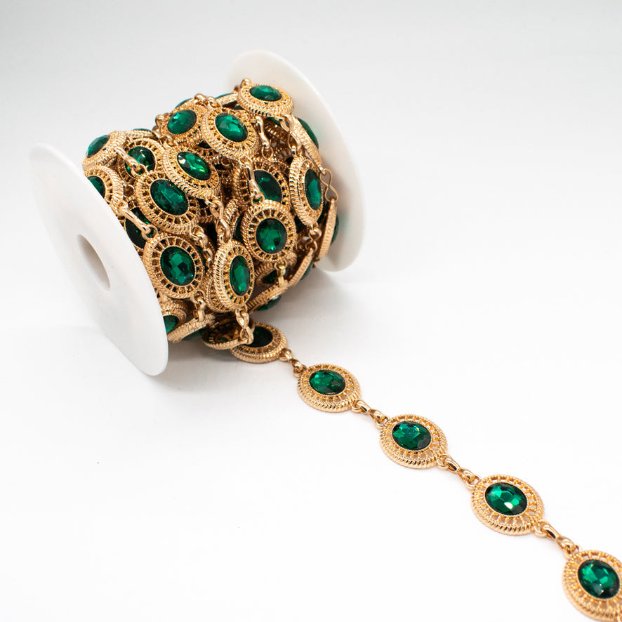 Embellished Metallic Regal Gem Chain