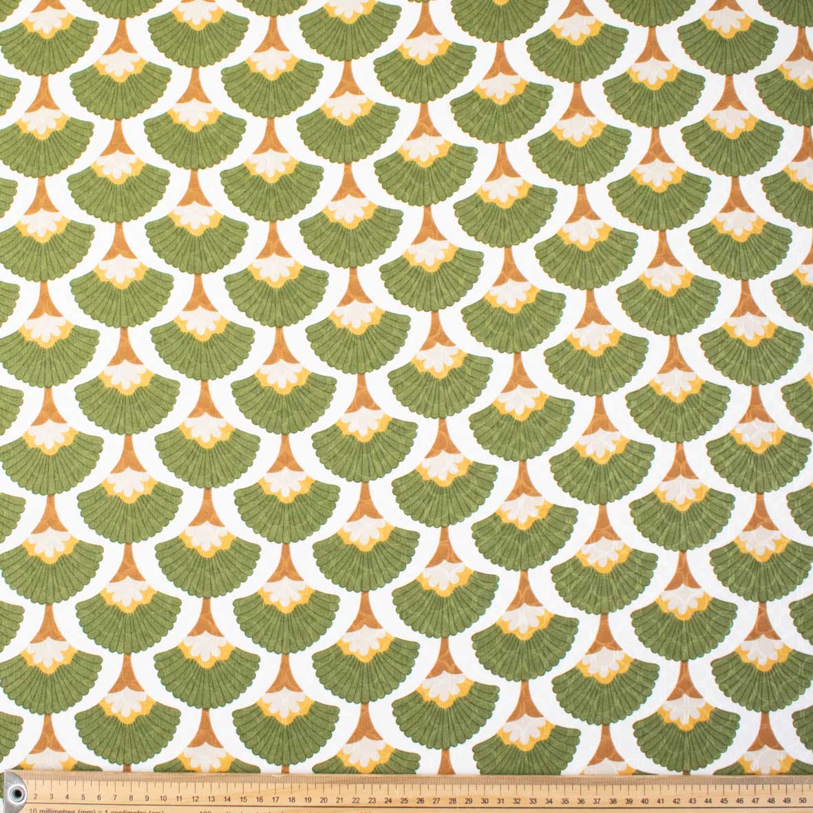 Embossed Crepe Prints SS41905 - Art Deco Scallop Floral