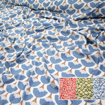 Embossed Crepe Prints SS41905 - Art Deco Scallop Floral