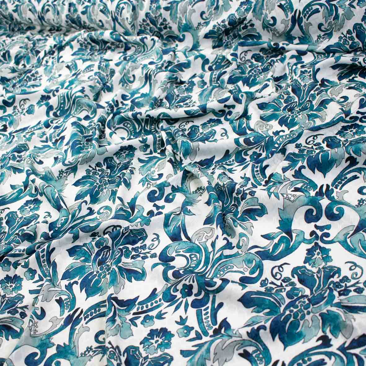 Embossed Crepe Prints SS41913 - Summer Floral Baroque