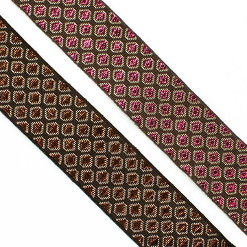 Metallic Fancy Diamond Rhombus Embroidered Jacquard Ribbon-40mm