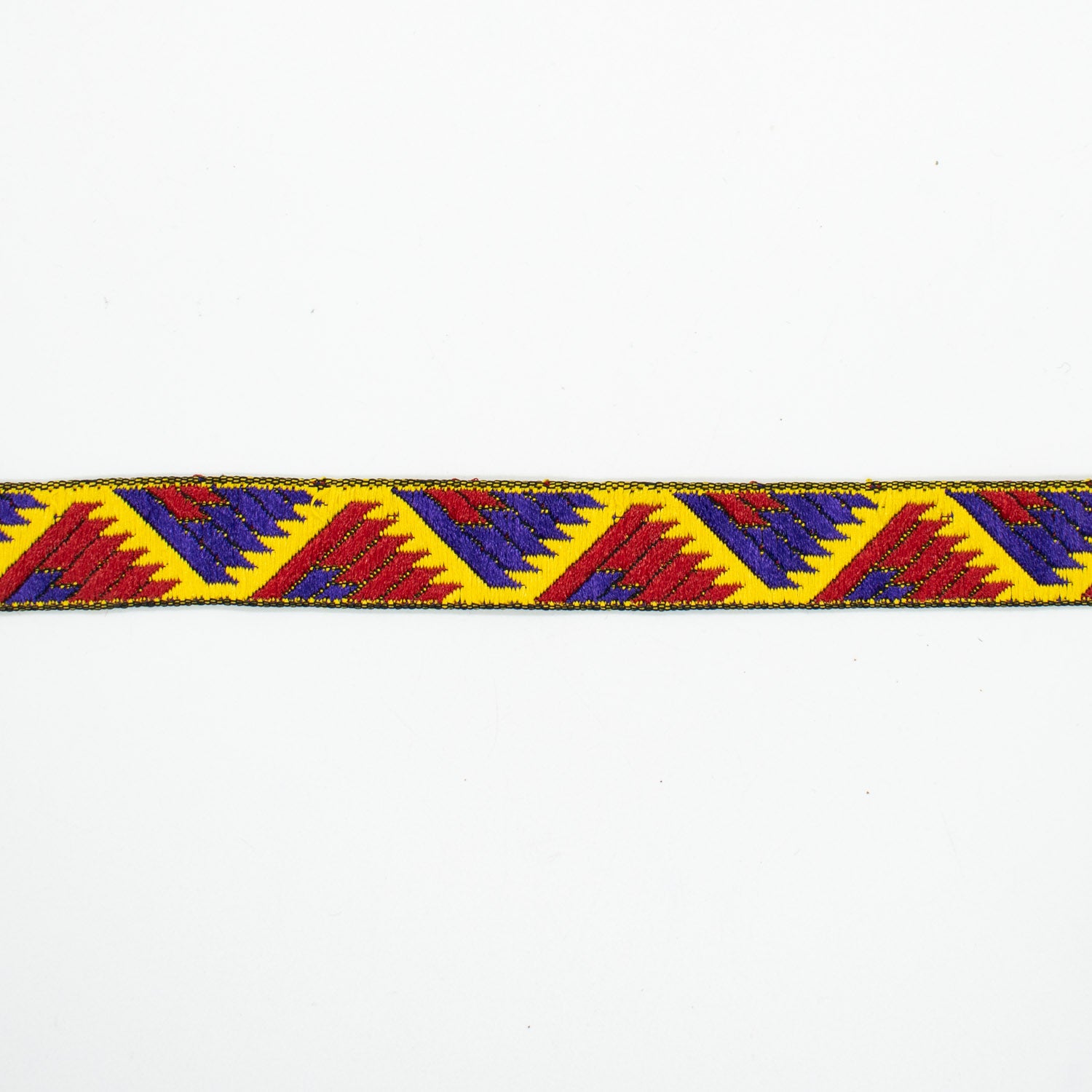 Embroidered Fancy Geometric Jacquard Ribbon 2cm