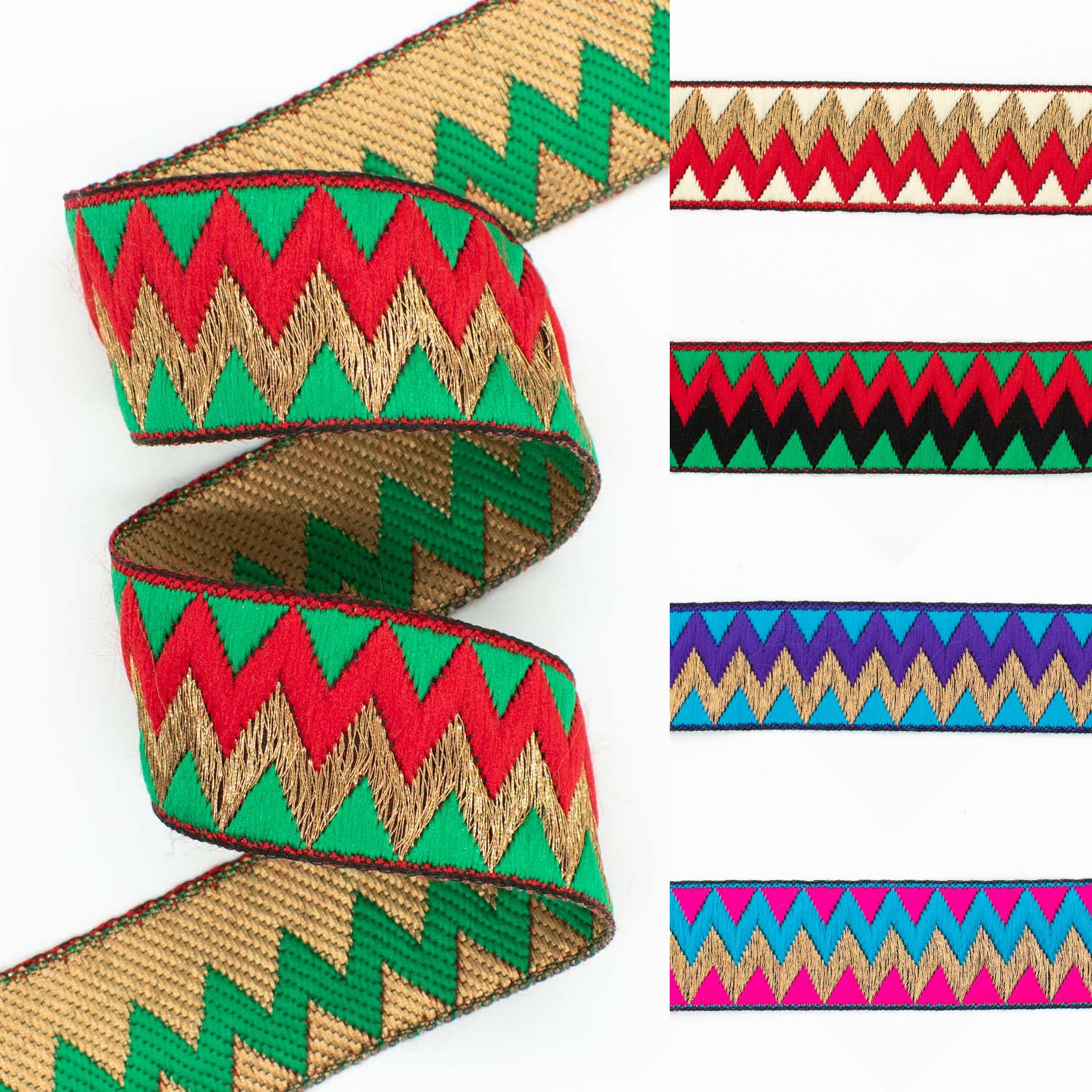 Zig Zag Embroidered Ribbon 3CM