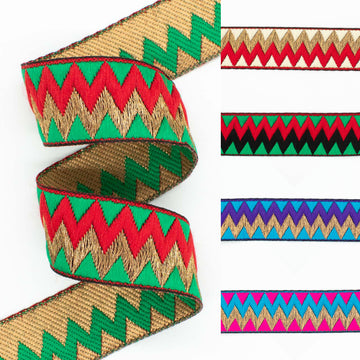 Zig Zag Embroidered Ribbon 3CM