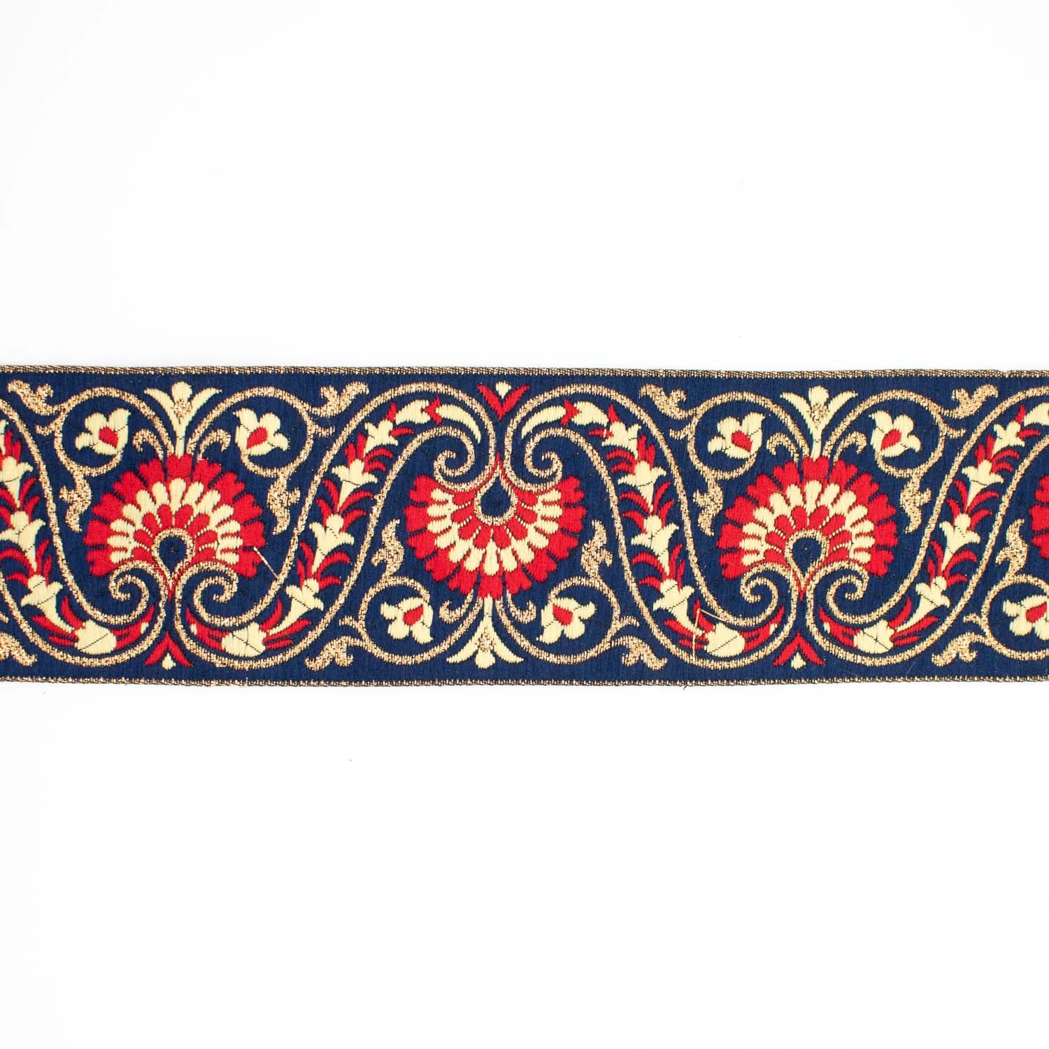 Embroidered Fancy Damask Floral Jacquard Ribbon-6.5cm