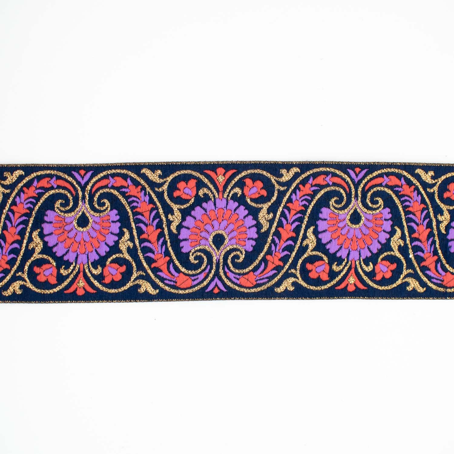 Embroidered Fancy Damask Floral Jacquard Ribbon-6.5cm