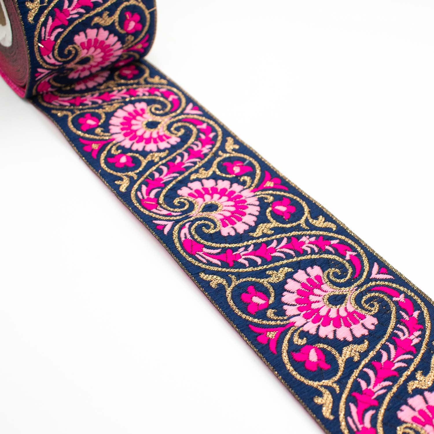 Embroidered Fancy Damask Floral Jacquard Ribbon-6.5cm