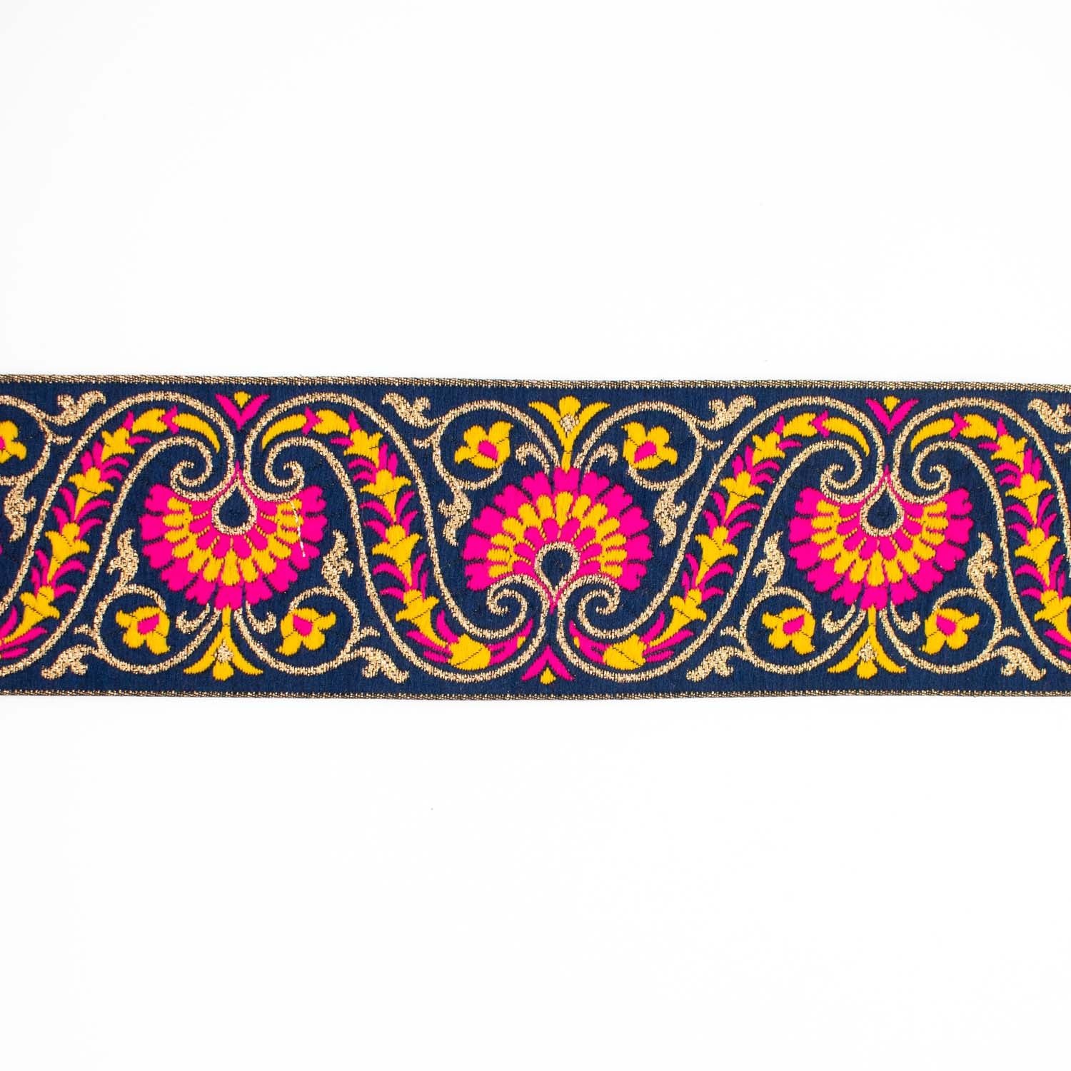 Embroidered Fancy Damask Floral Jacquard Ribbon-6.5cm