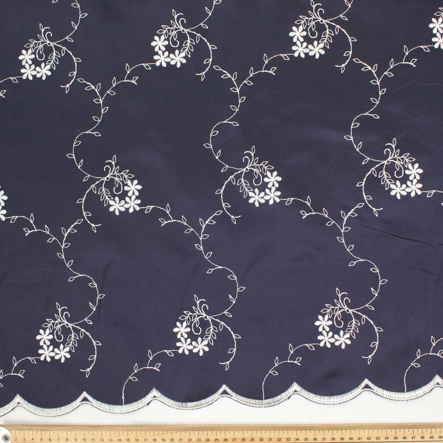 Floral Embroidered Edge Taffeta Curtaining Fabrics 320CM
