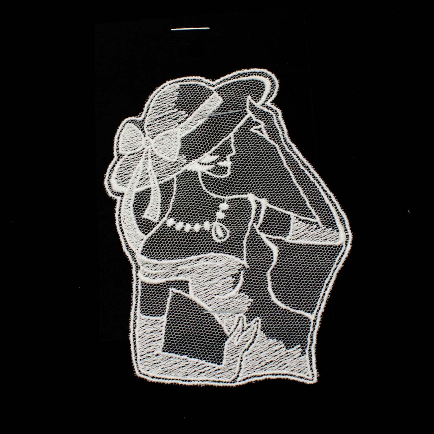 Premium Bride Embroidery Lace Motif White