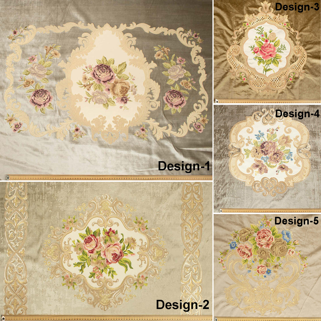 Vintage Embroidery Velvet Curtaining/Upholstery Luxury Fabric by Panel