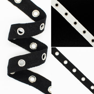 Cotton Herringbone Eyelet Tape 20mm