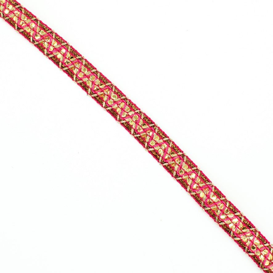 Braid Gimp Sequin Shiny Embroidered Ribbon-12mm