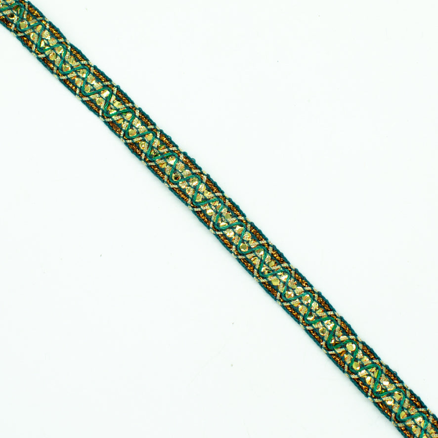 Braid Gimp Sequin Shiny Embroidered Ribbon-12mm