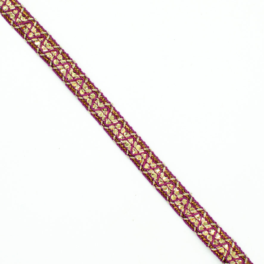Braid Gimp Sequin Shiny Embroidered Ribbon-12mm