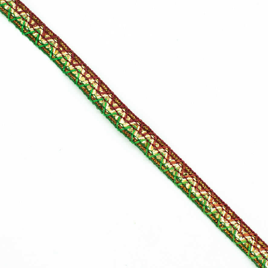 Braid Gimp Sequin Shiny Embroidered Ribbon-12mm